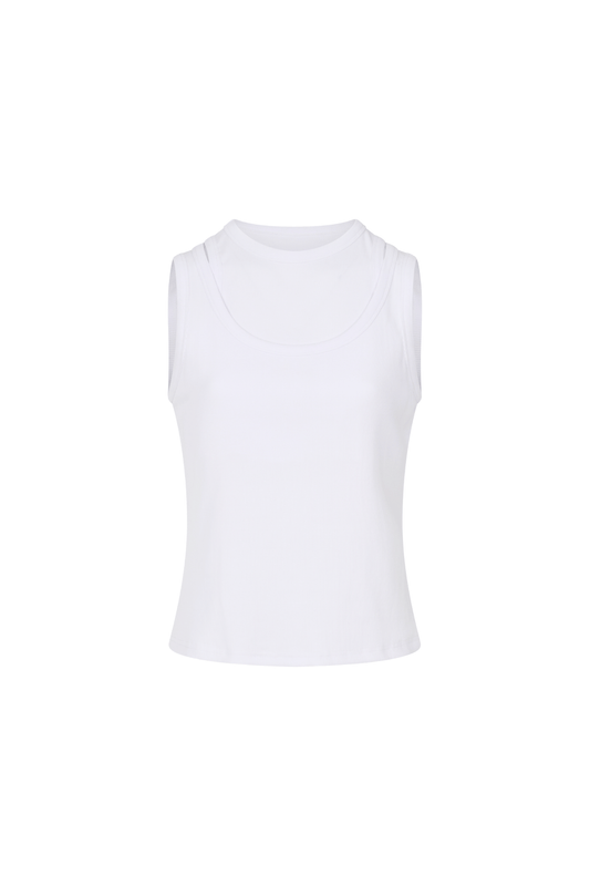 Millie Double Layer Tank - White