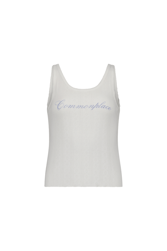 Riviera Pointelle Tank - Cream