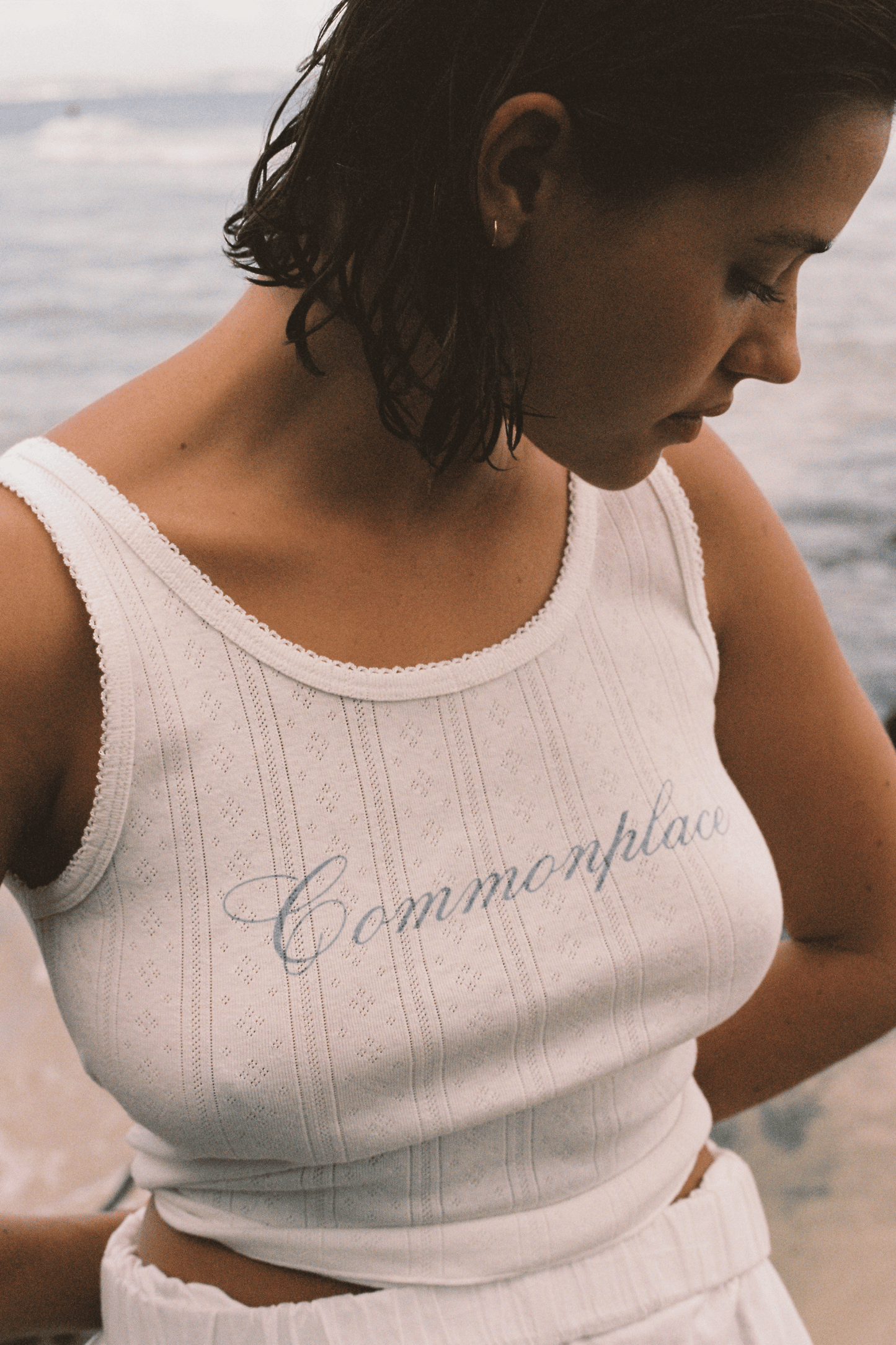 Riviera Pointelle Tank - Cream