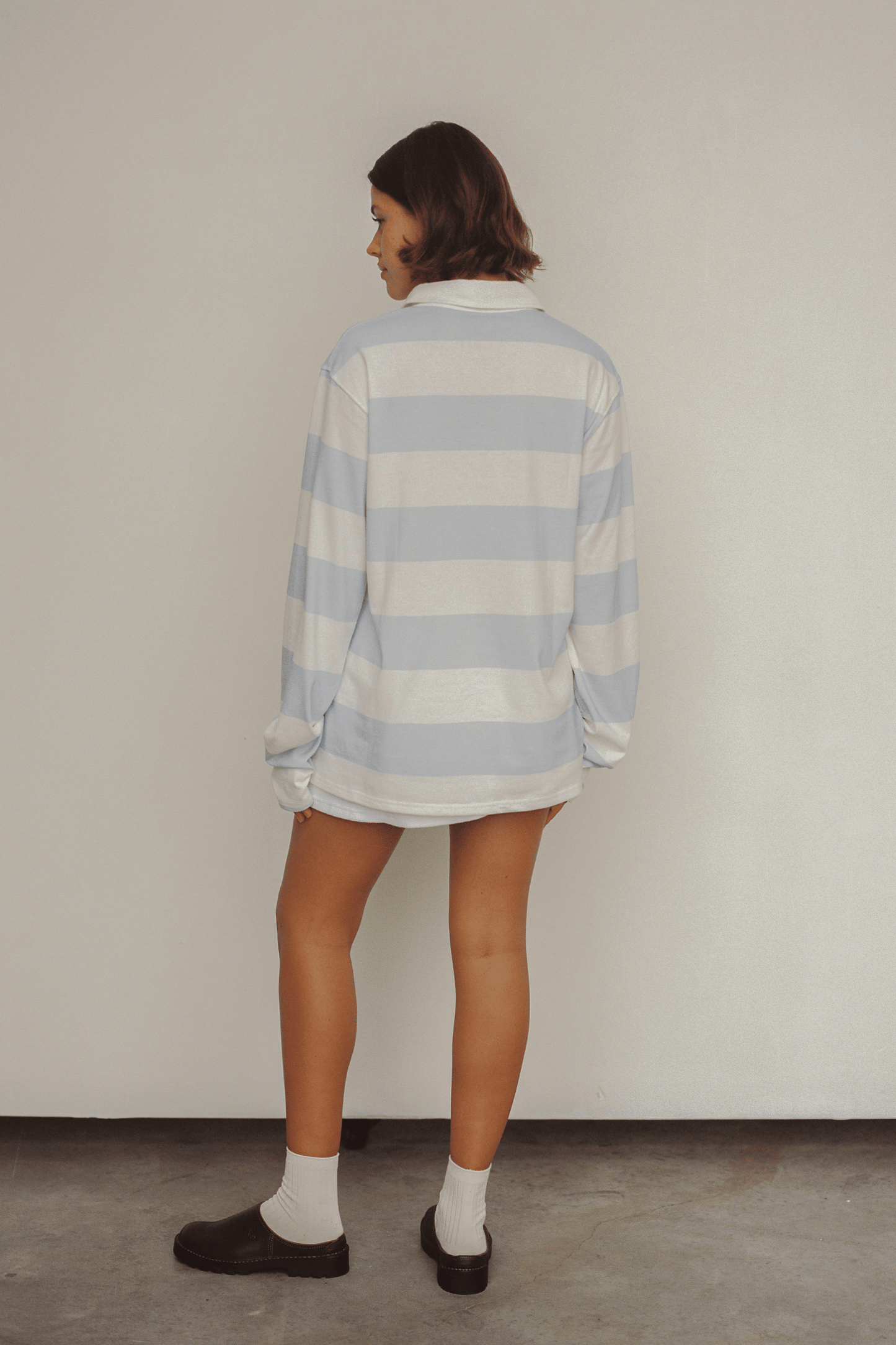 Rugby Polo - Sky/White