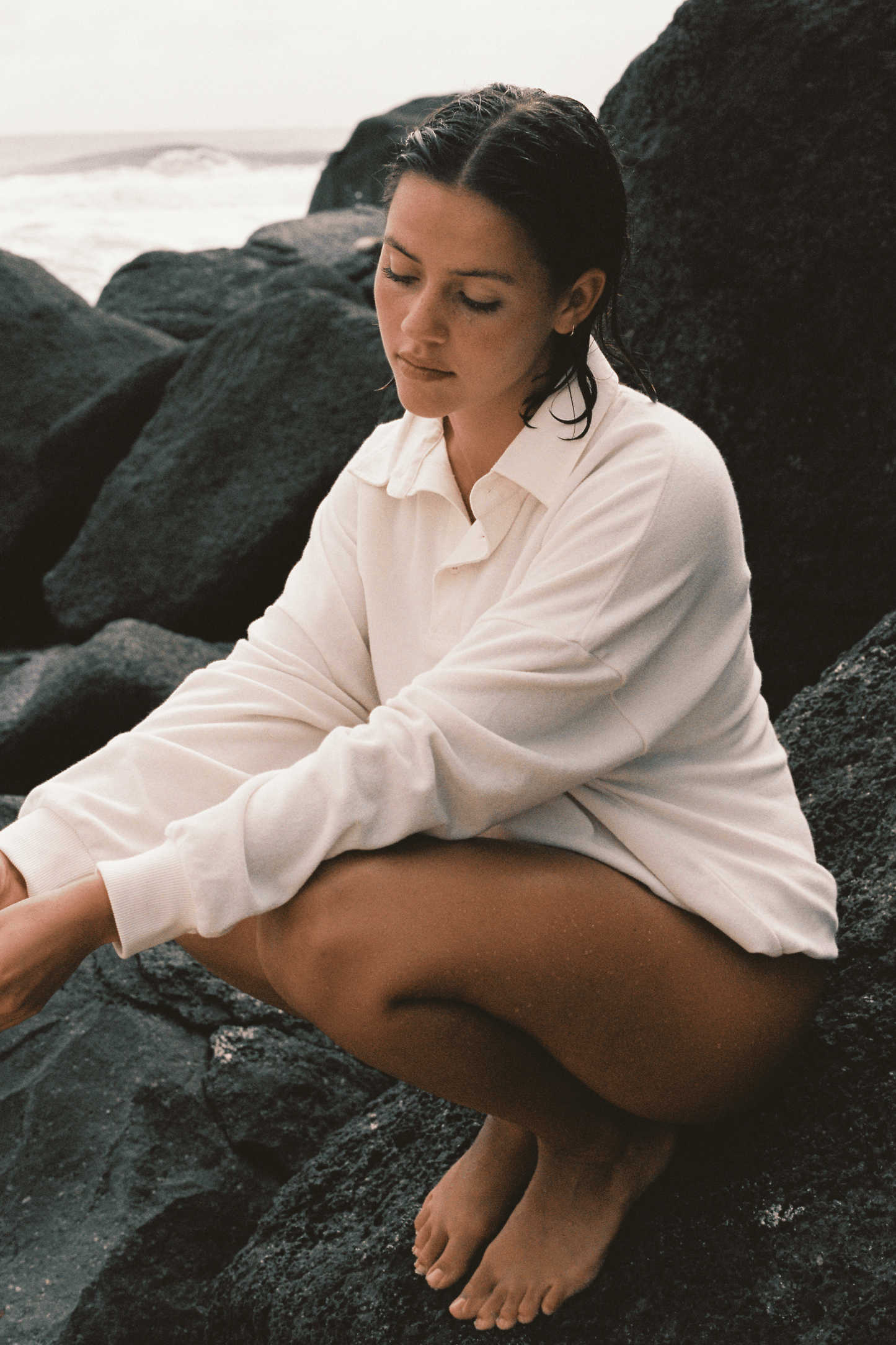 Terry Towelling Pullover - Vanilla