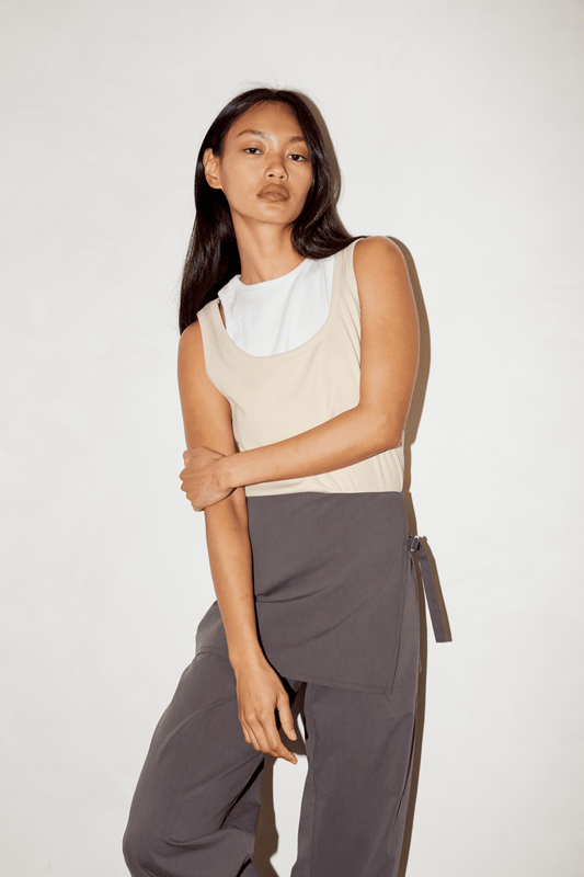 Millie Double Layer Tank - Sand