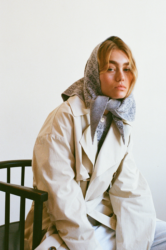 Monogram Scarf - Sky/Navy