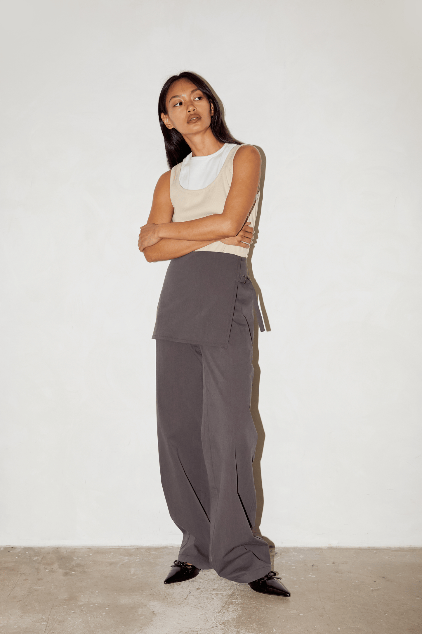 Fifi Layered Trouser - Taupe