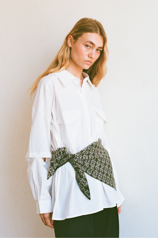 Monogram Scarf - Dark Grey/Lilac