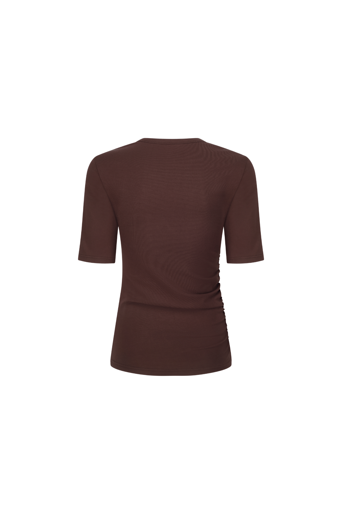 Ruched SS Tee - Choc
