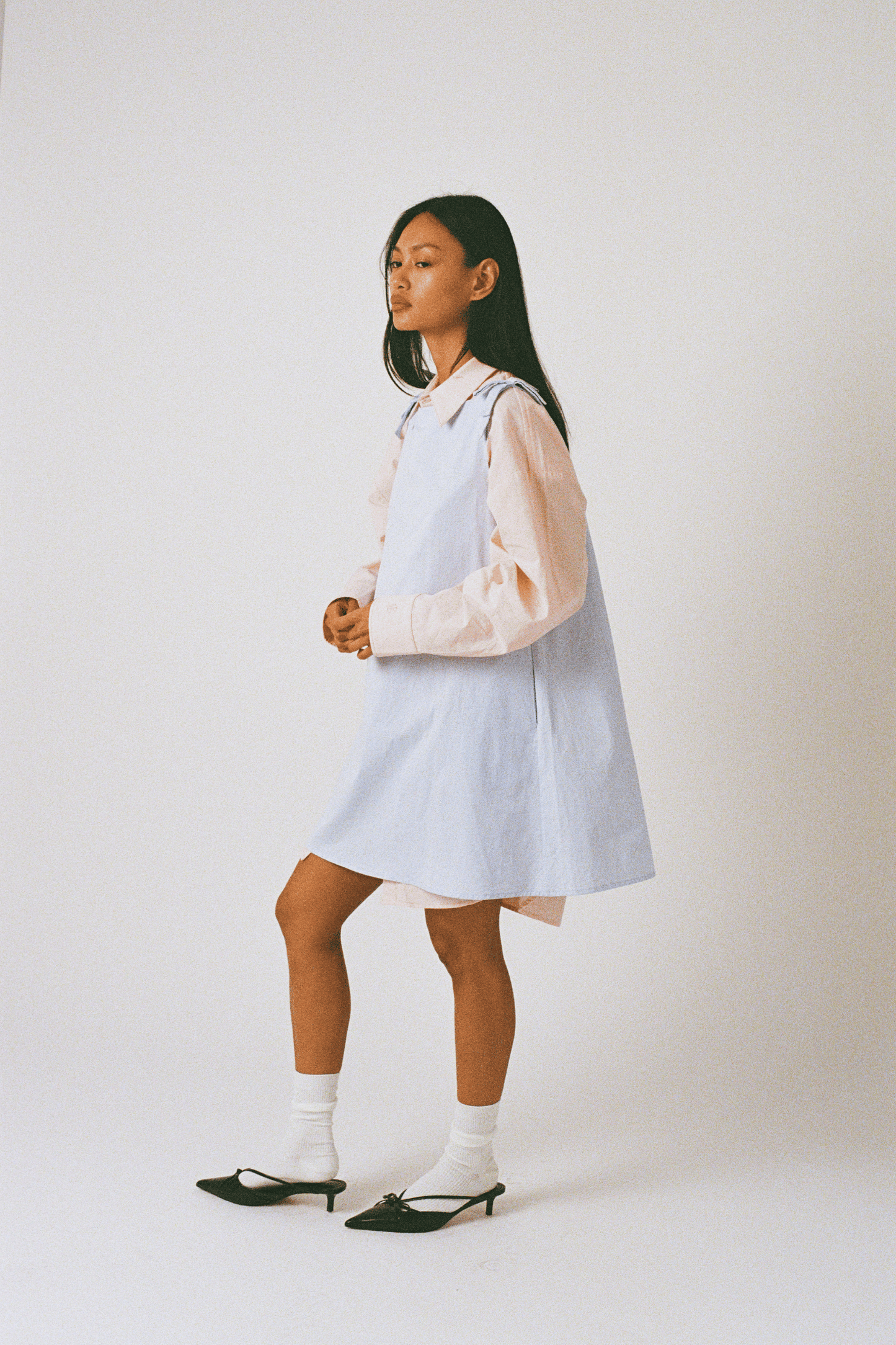 Margie Pinny Dress - Baby Blue