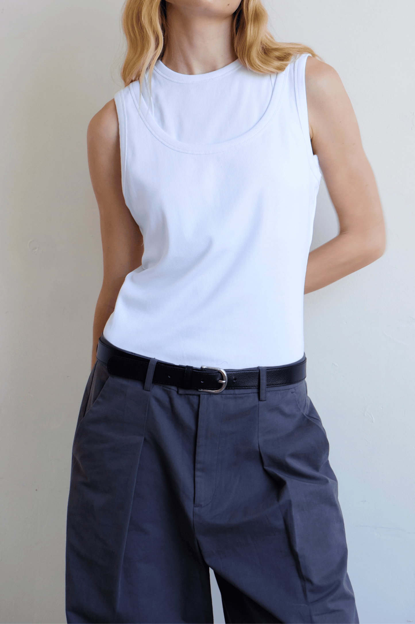 Millie Double Layer Tank - White