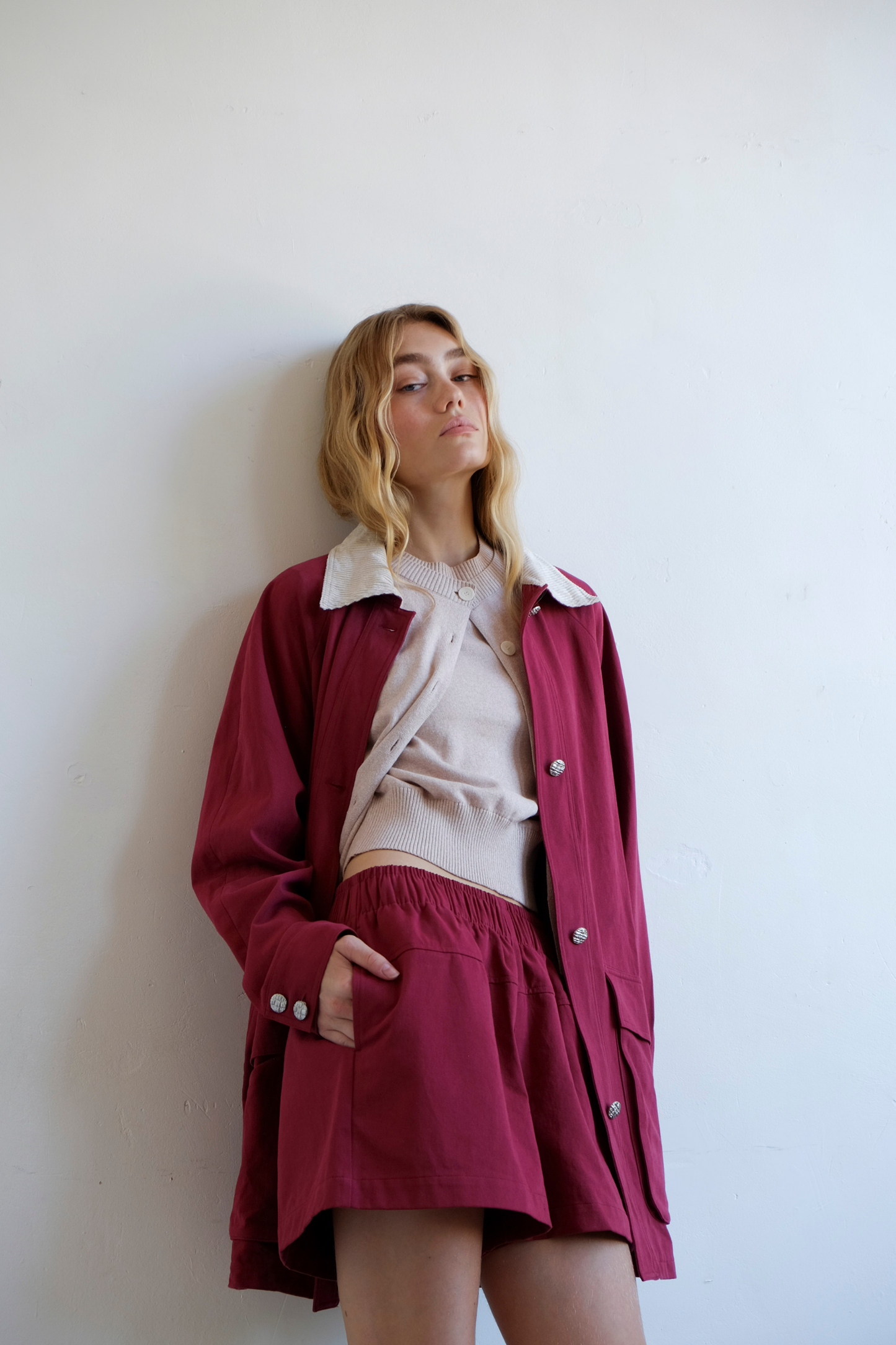 Down the Line Jacket - Maroon