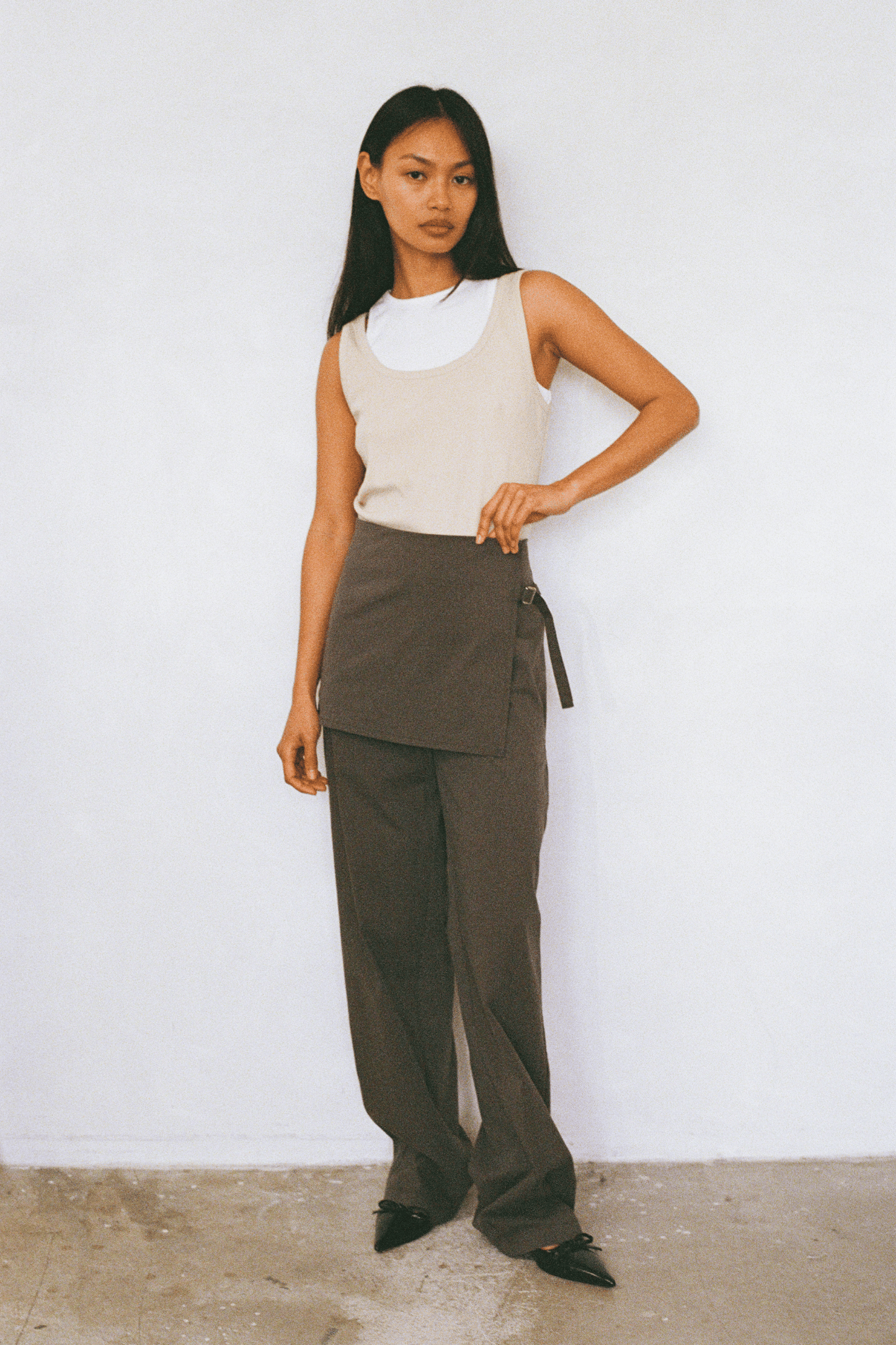 Fifi Layered Trouser - Taupe