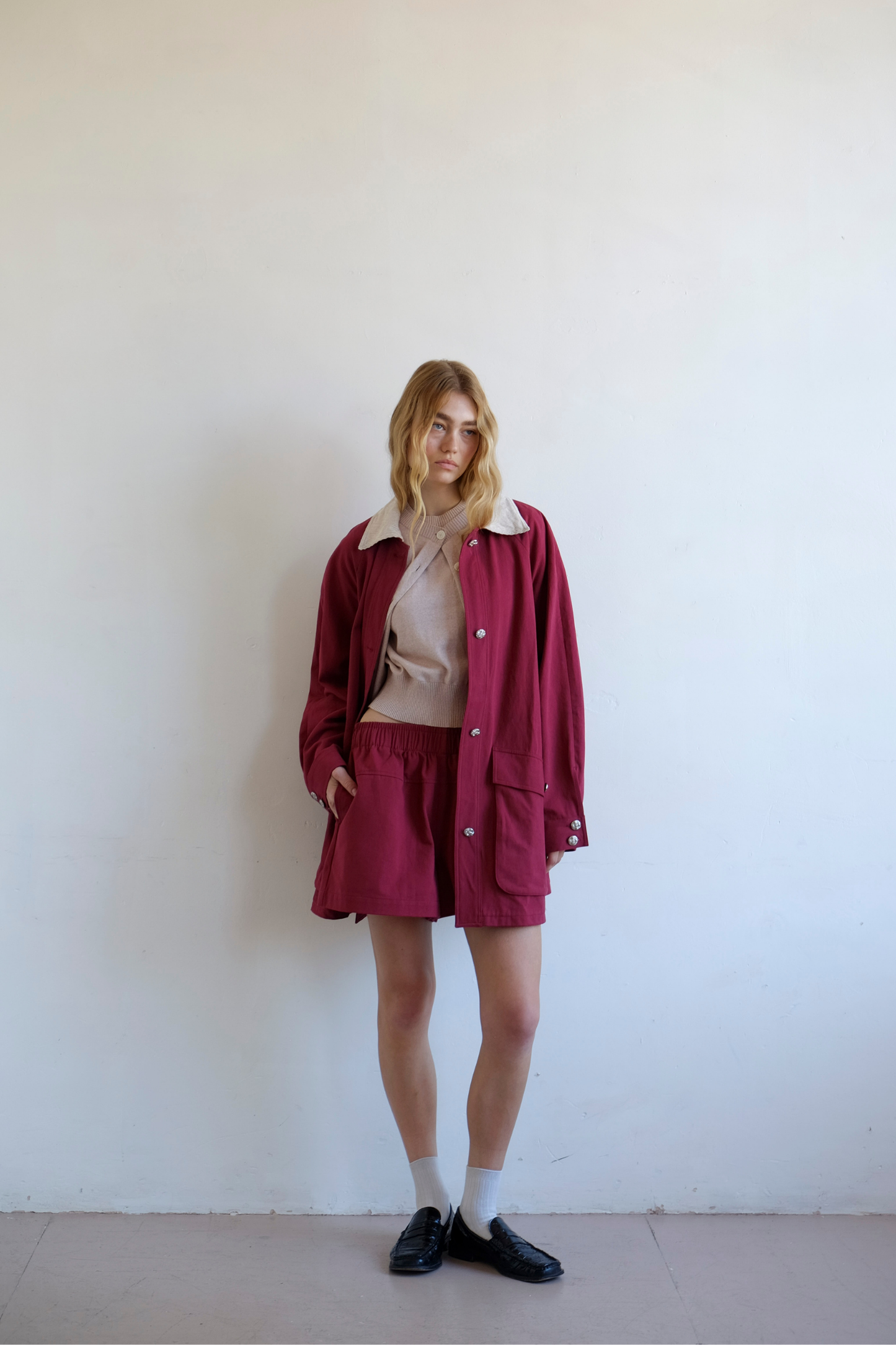 Down the Line Jacket - Maroon