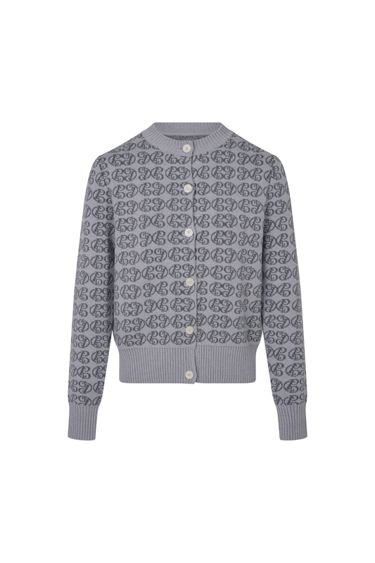 CPD Monogram Cardigan - Sky/Navy