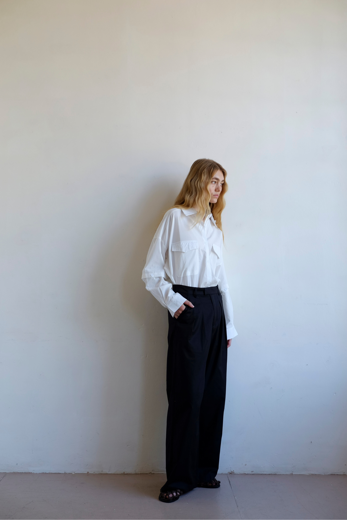 Pleated Front Trouser - Black