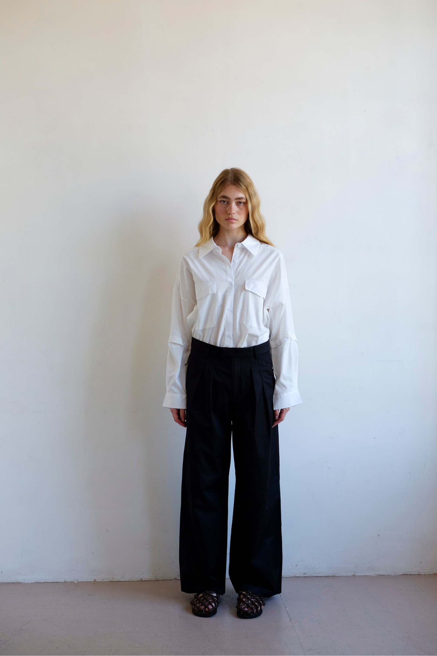 Pleated Front Trouser - Black