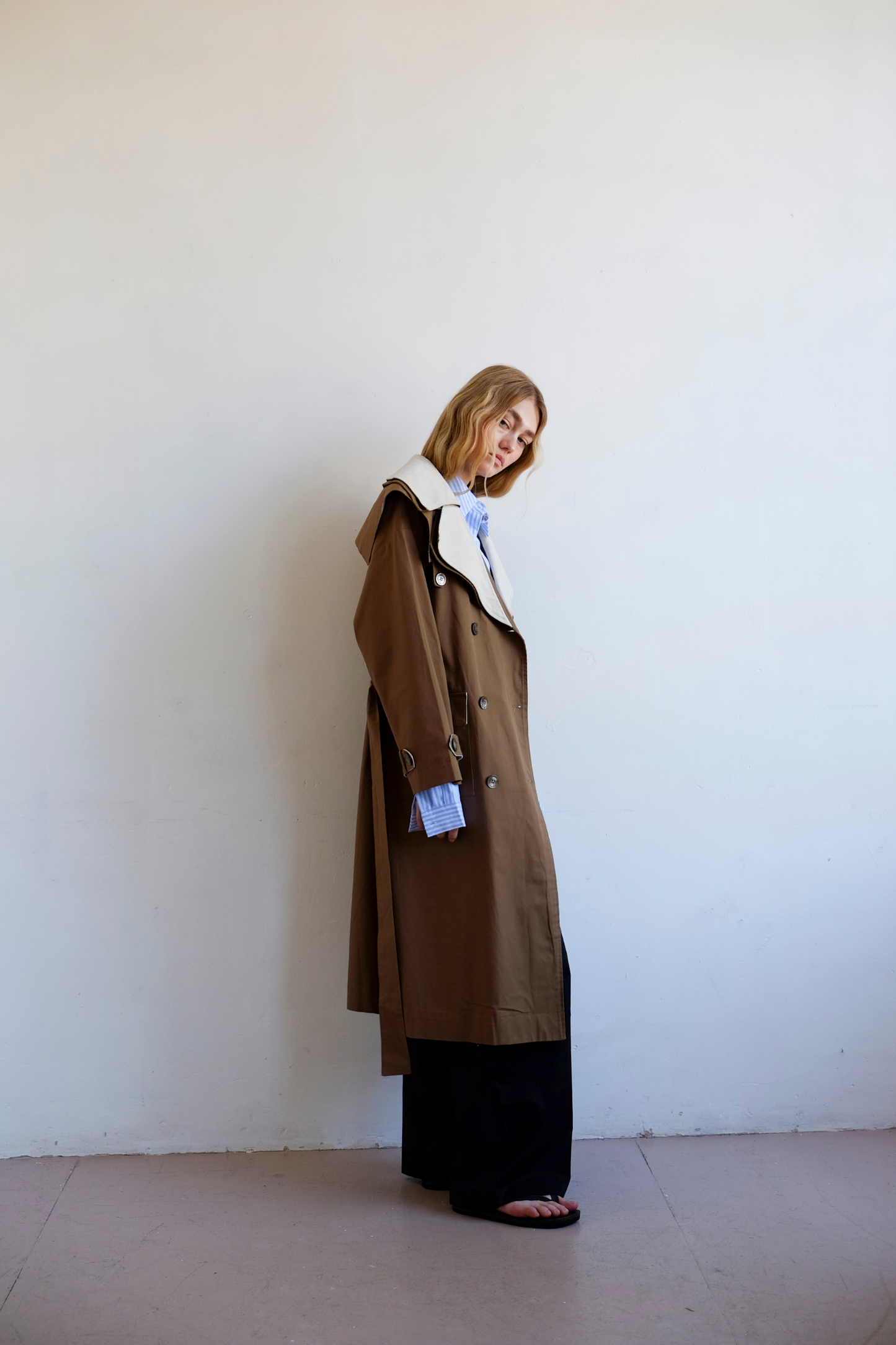 Double Layer Trench - Cream/Tan