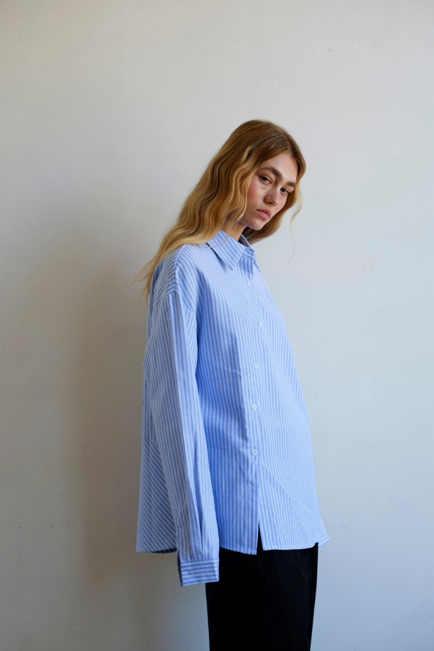 Cortez Shirt - Sky/Maroon Stripe