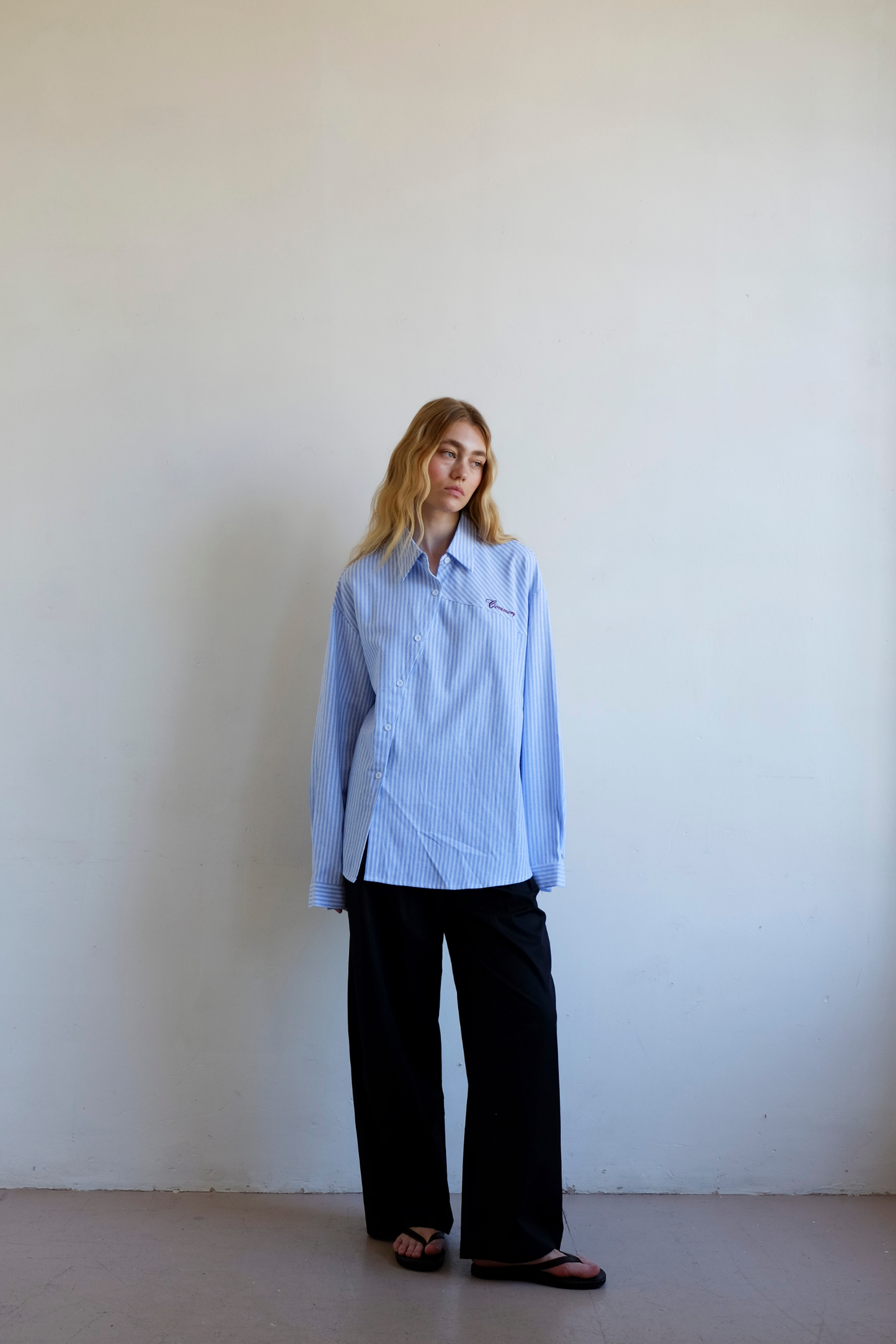 Cortez Shirt - Sky/Maroon Stripe