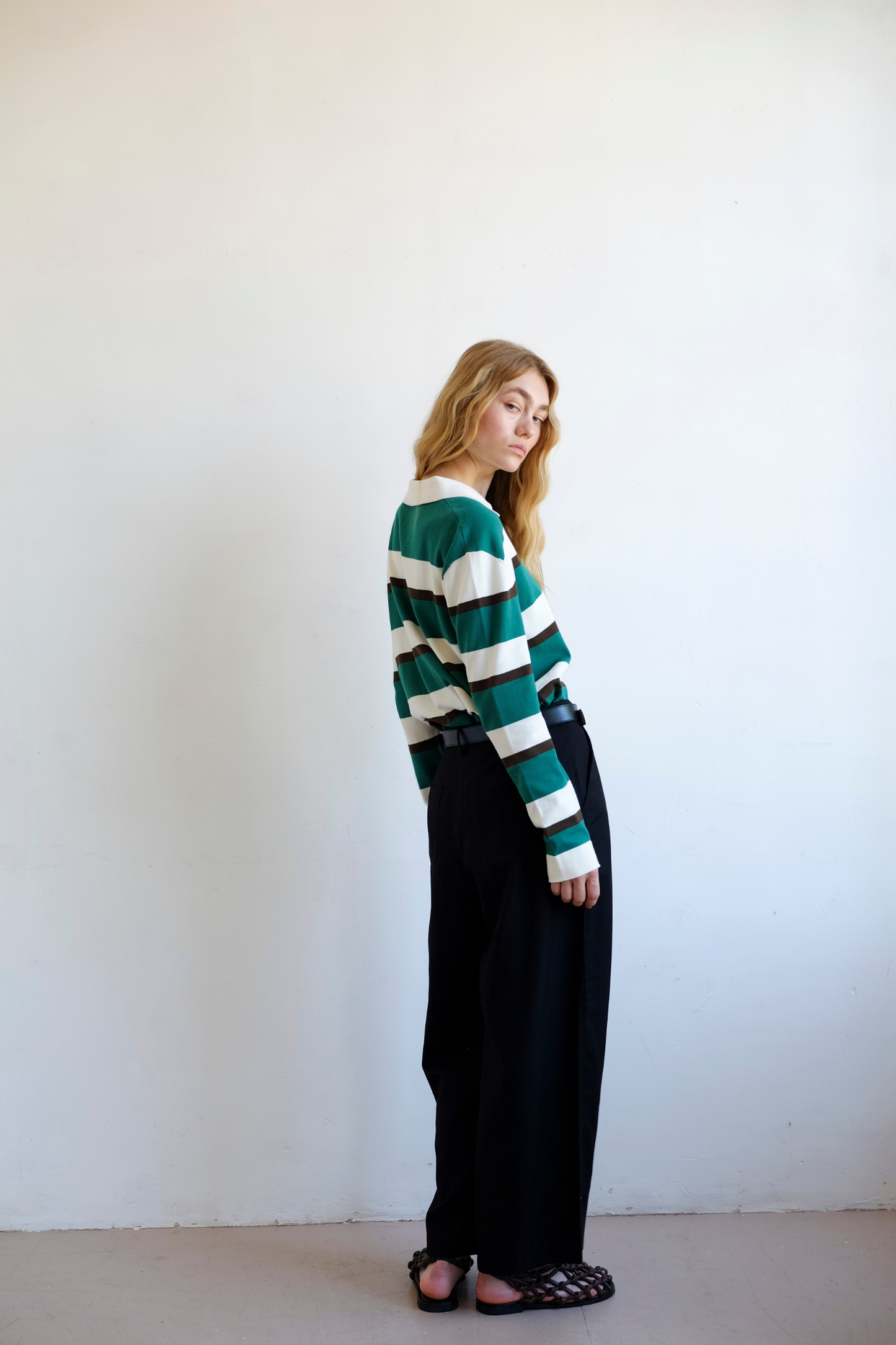 Prep Stripe Polo - Dark Green