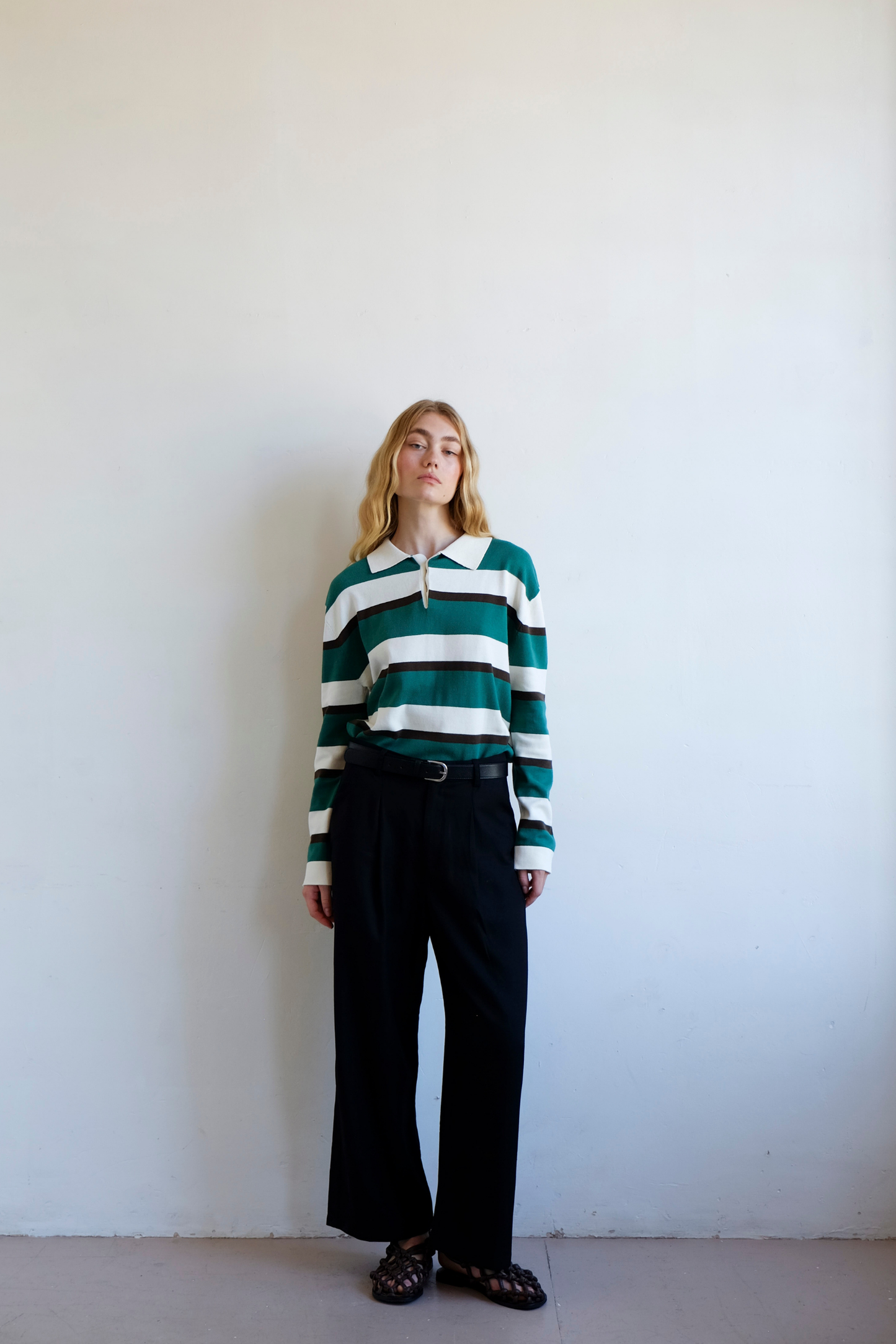 Prep Stripe Polo - Dark Green