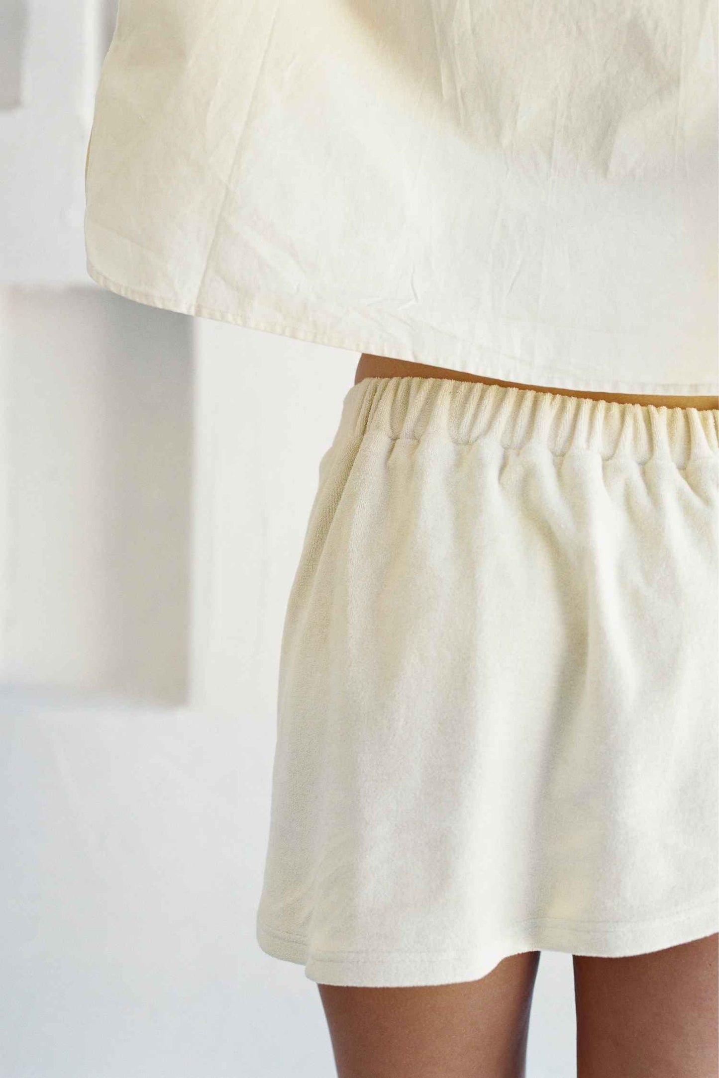 Terry Ruched Skirt - Butter