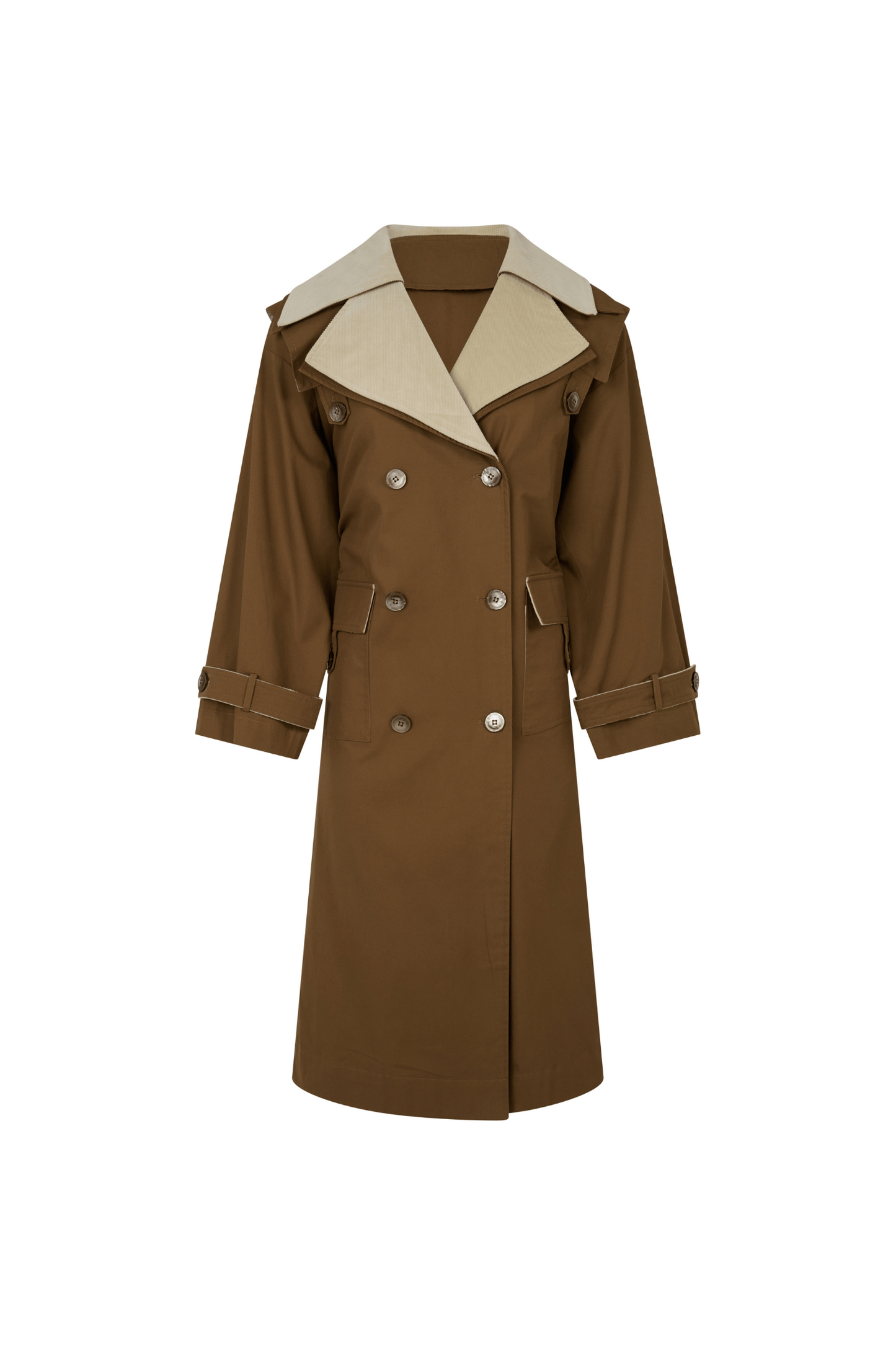 Double Layer Trench - Cream/Tan