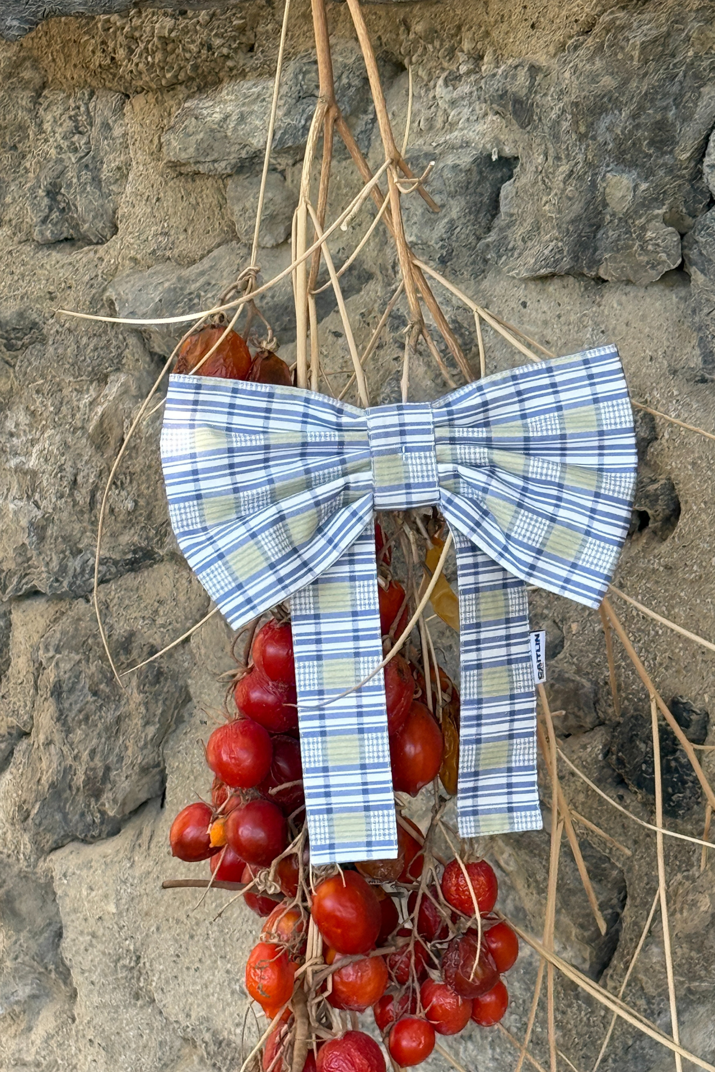 Georgie Hair Bow - Sage Gingham
