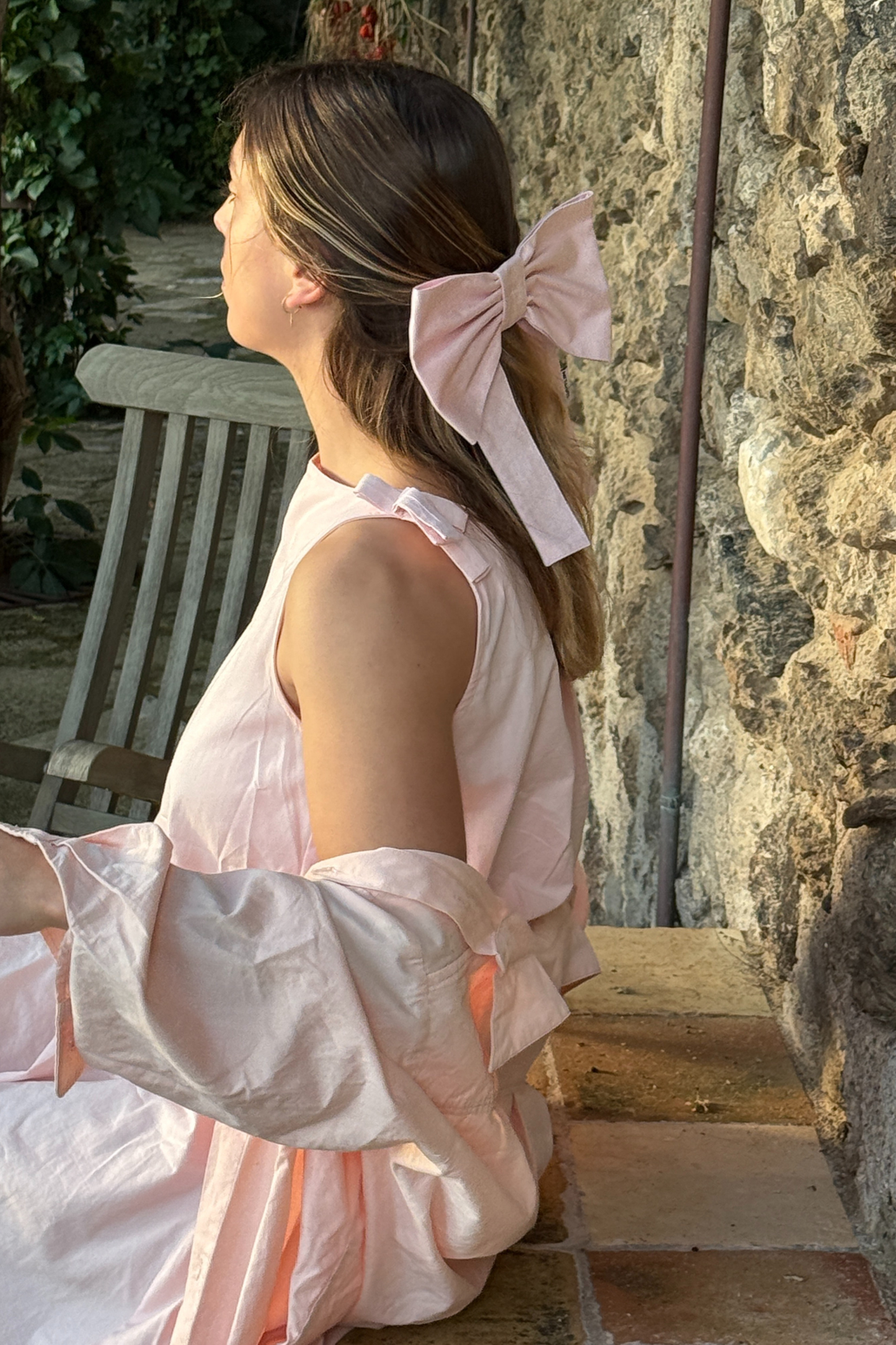 Georgie Hair Bow - Baby Pink