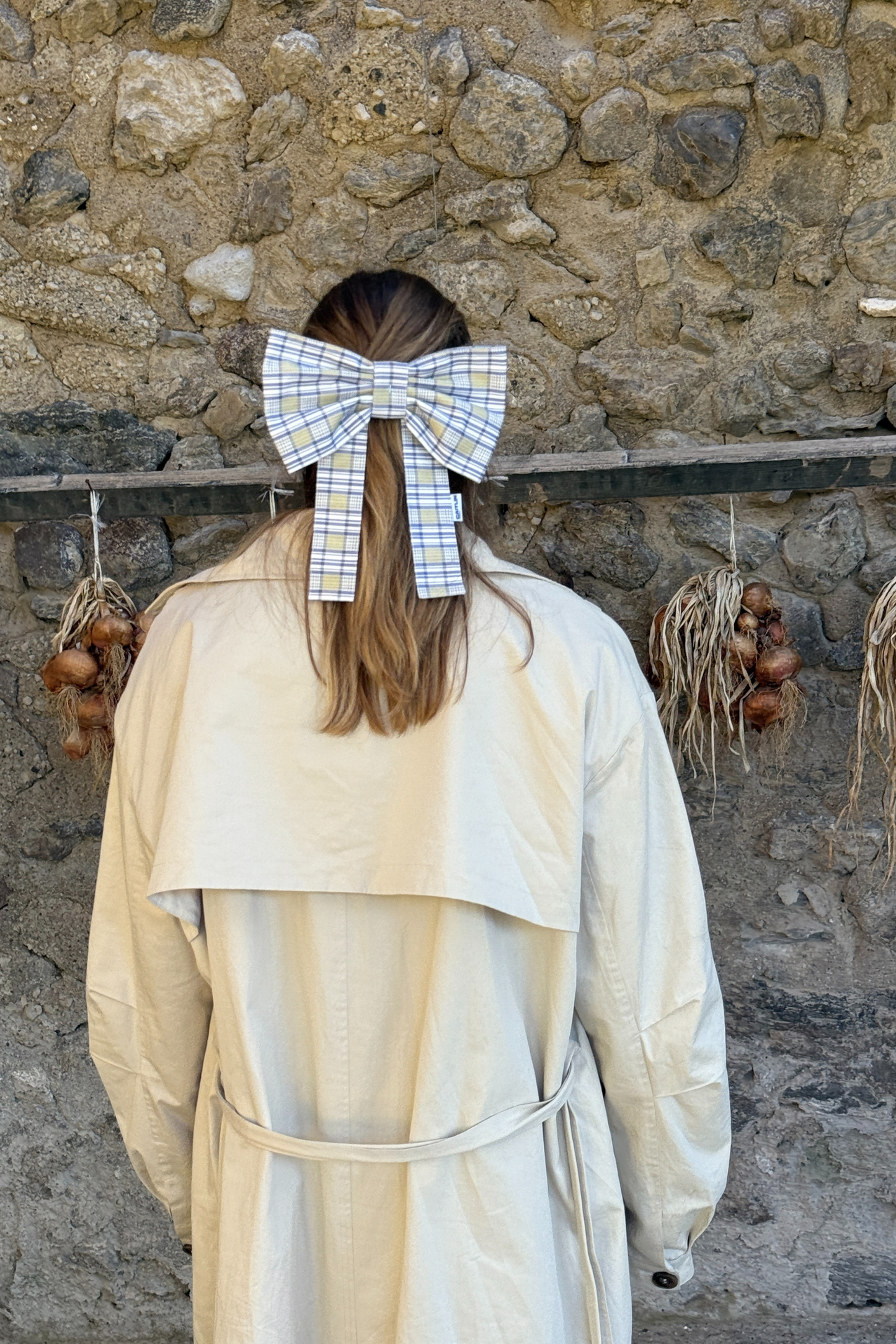 Georgie Hair Bow - Sage Gingham