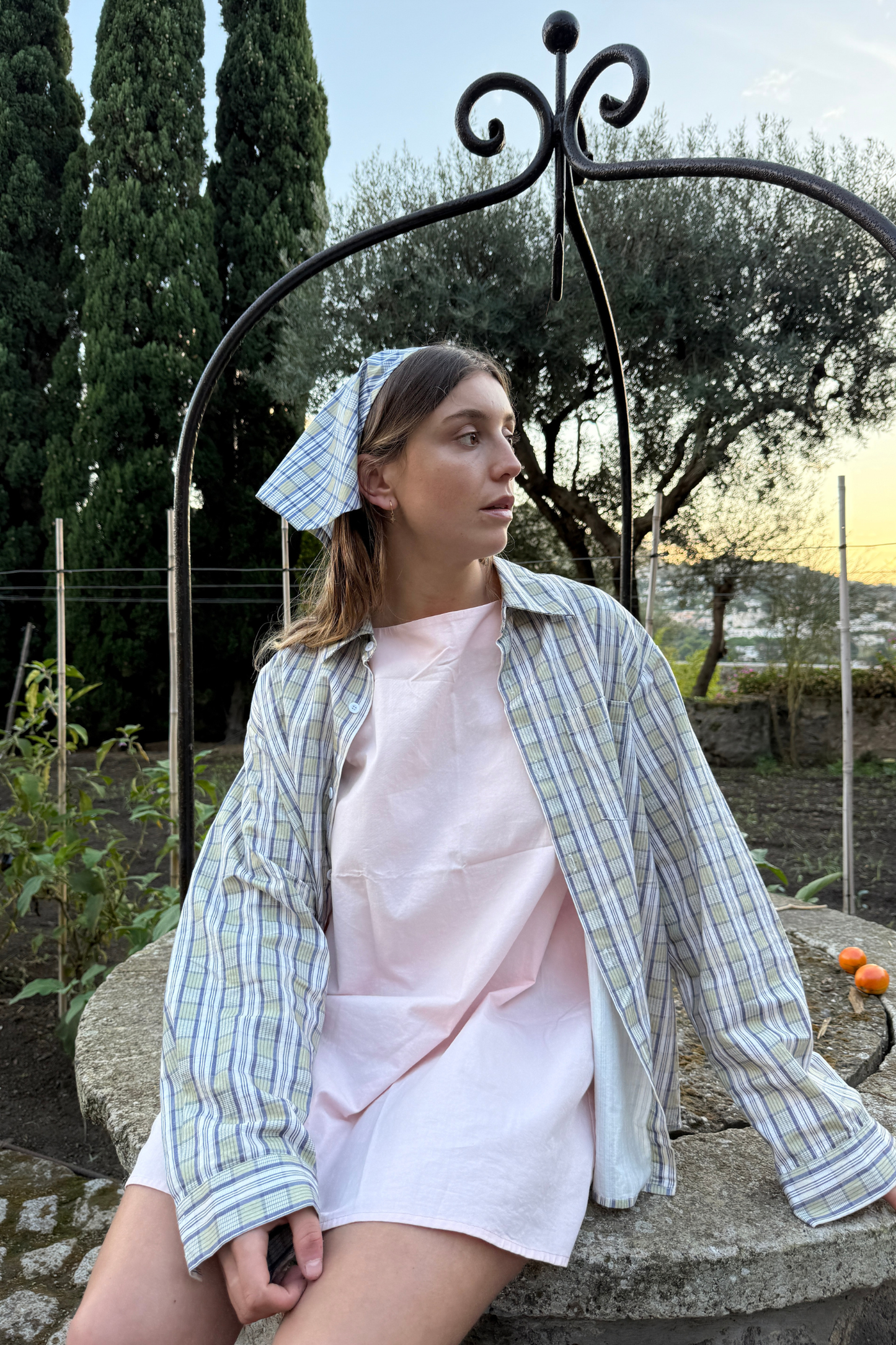 Michelle Headscarf - Sage Gingham