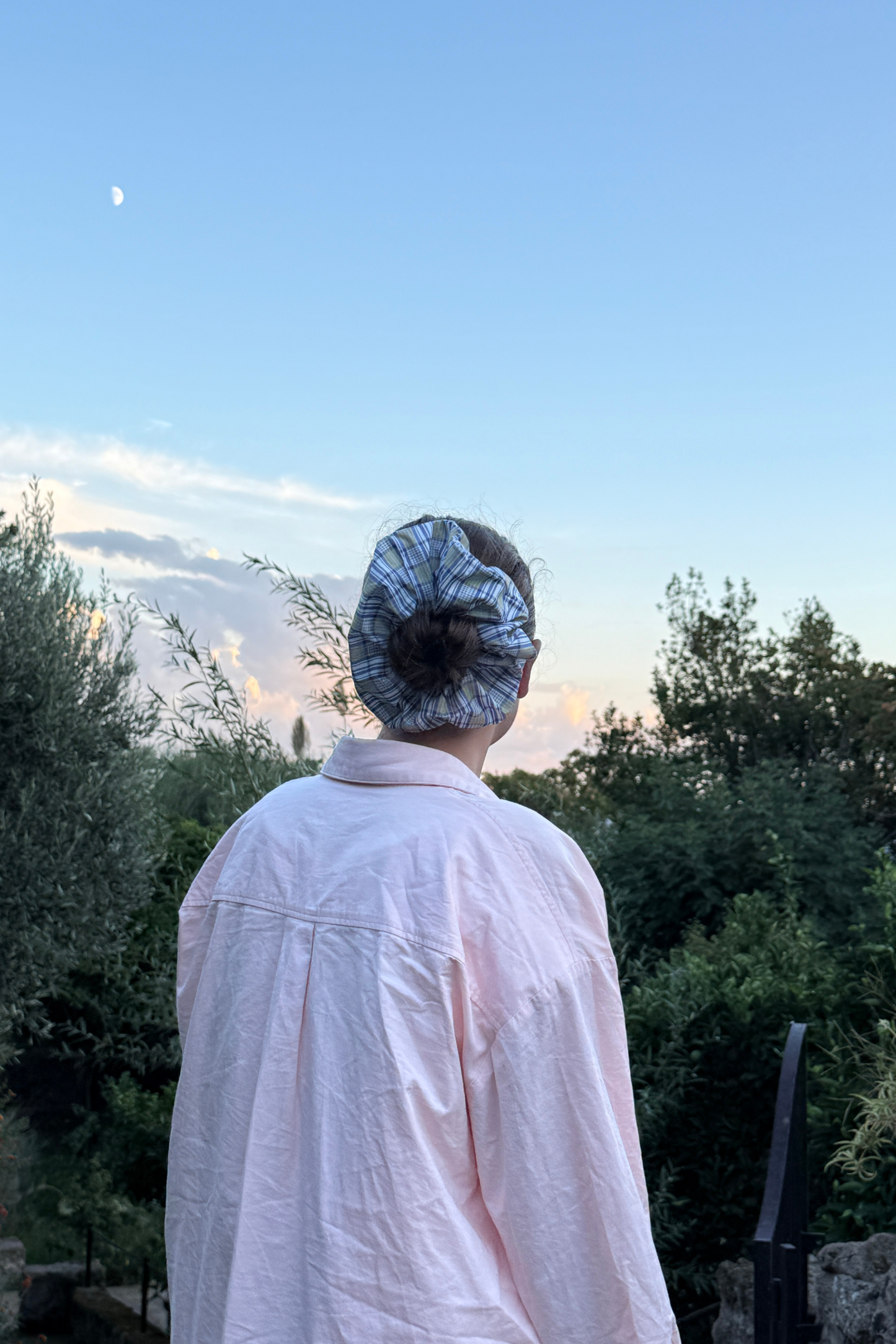 Eva Scrunchie - Sage Gingham