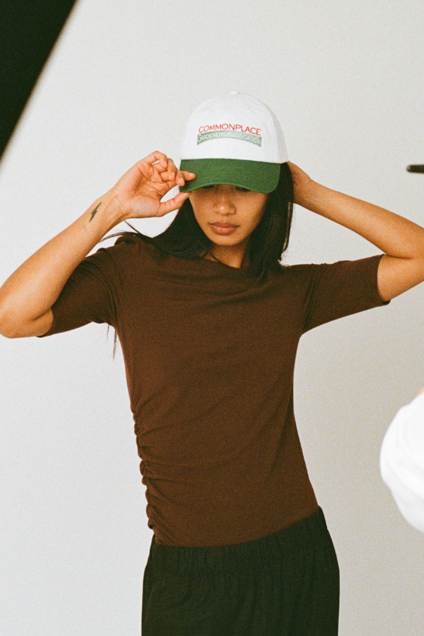 Ruched SS Tee - Choc
