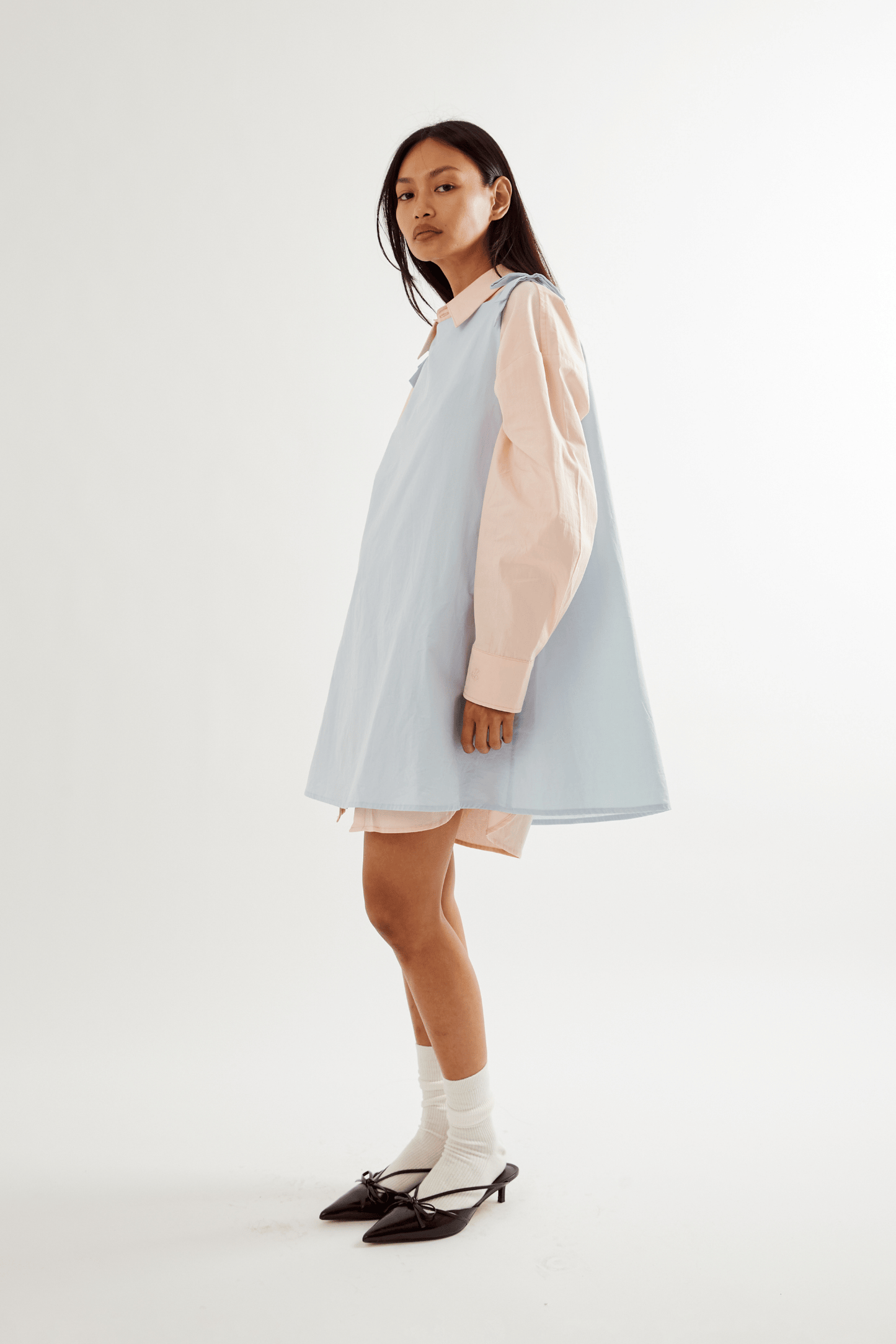 Margie Pinny Dress - Baby Blue