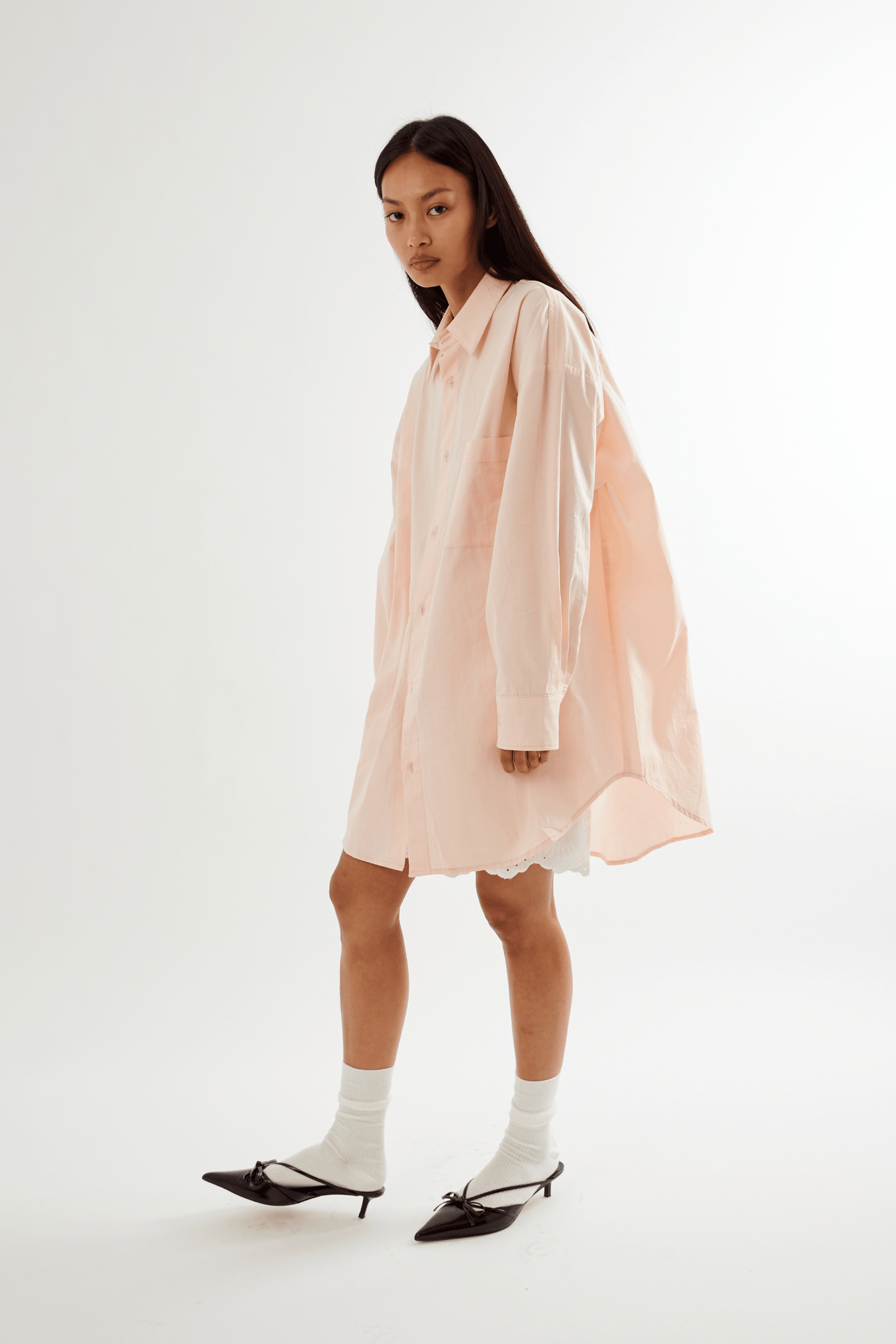 Peachy Oversized Shirt - Baby Pink