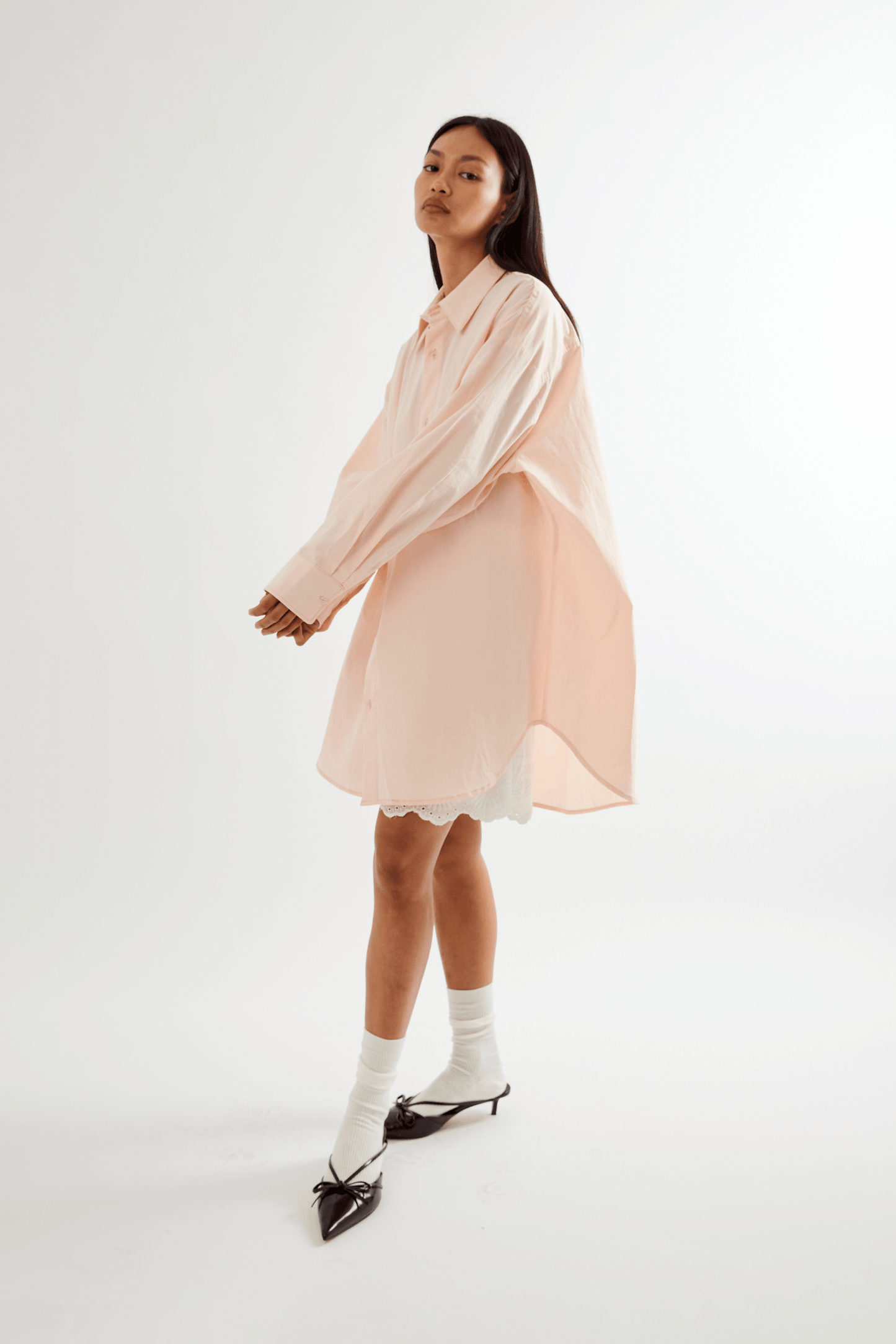 Peachy Oversized Shirt - Baby Pink