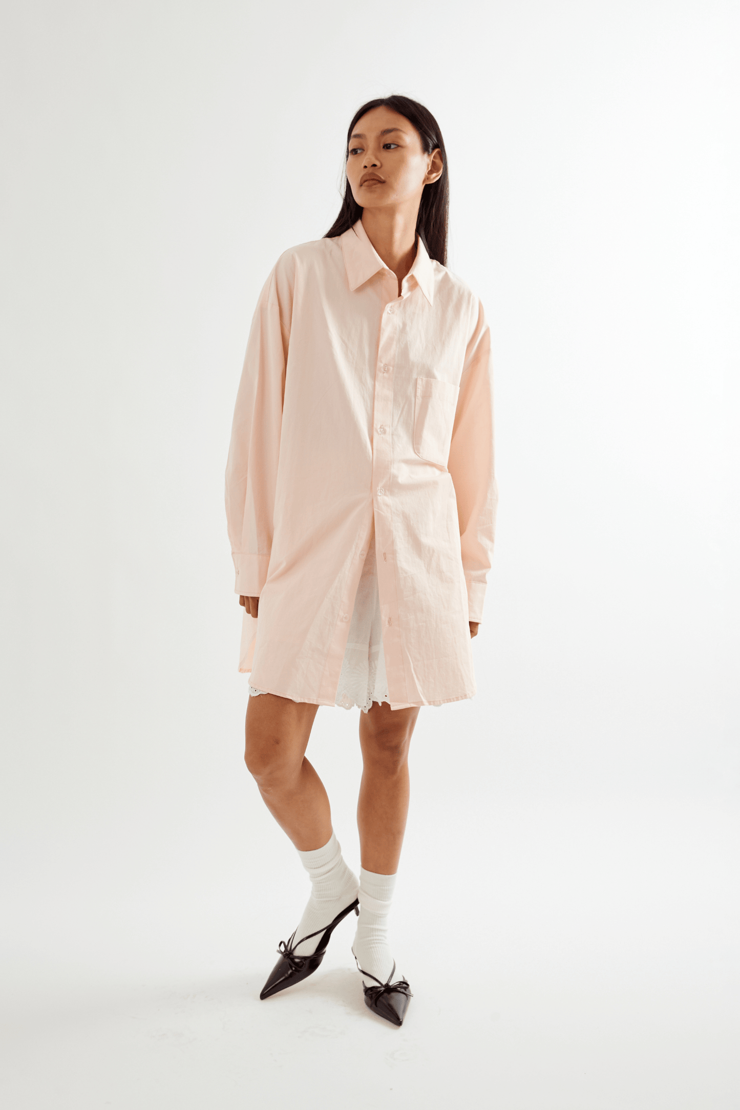 Peachy Oversized Shirt - Baby Pink