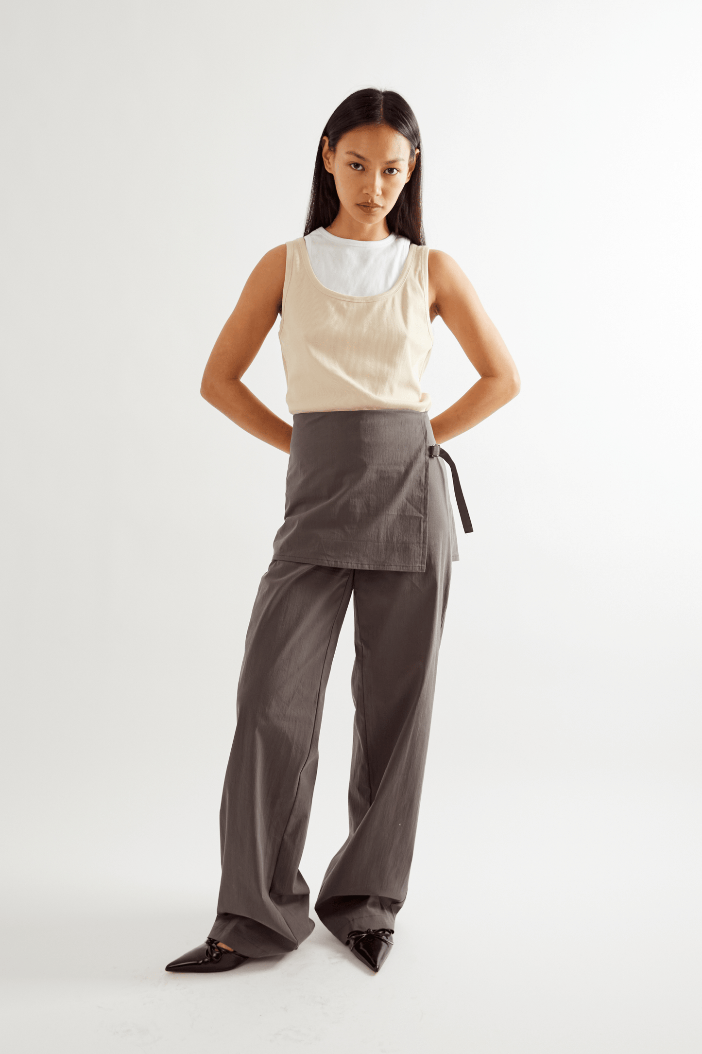Fifi Layered Trouser - Taupe