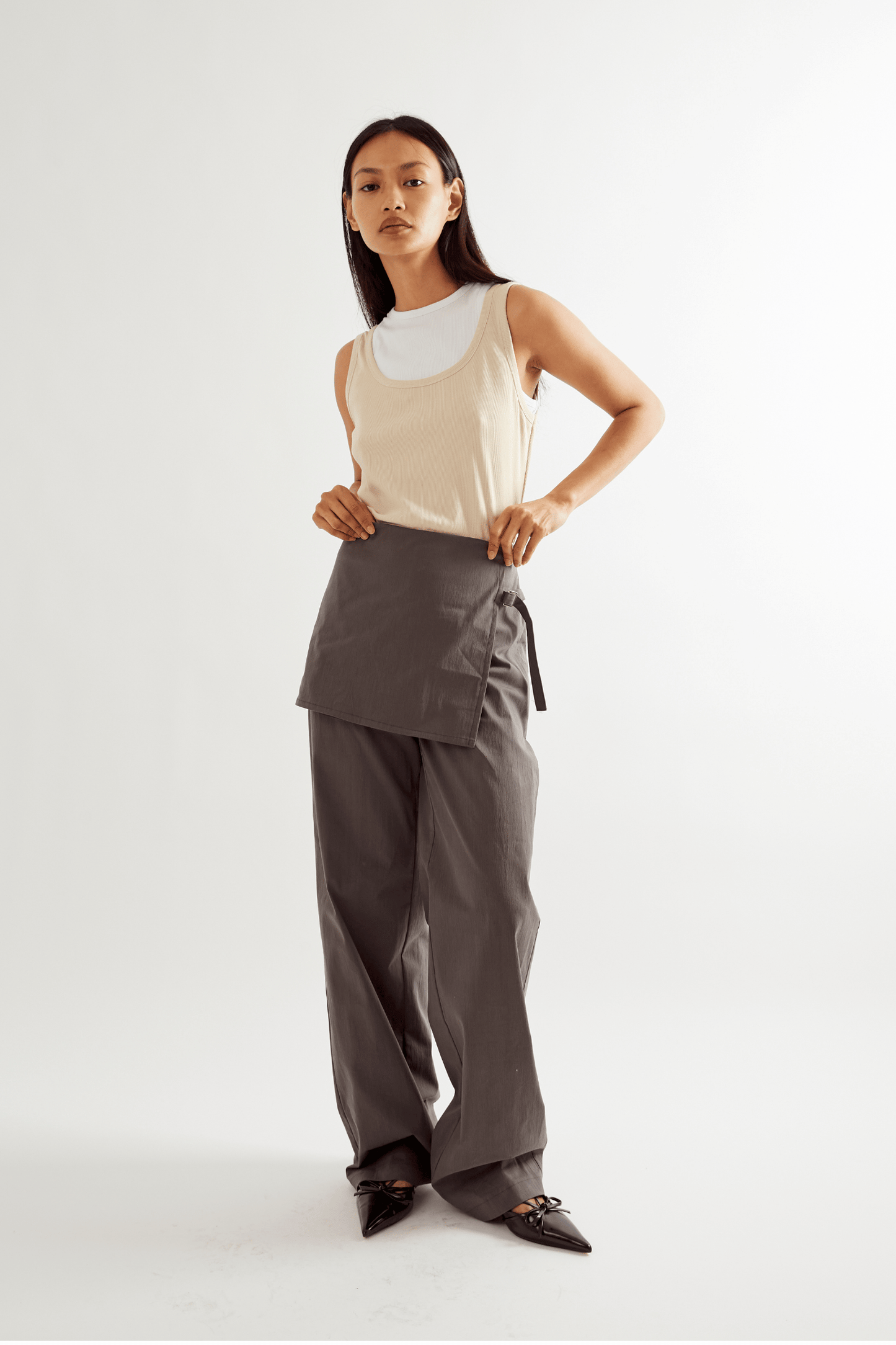 Fifi Layered Trouser - Taupe