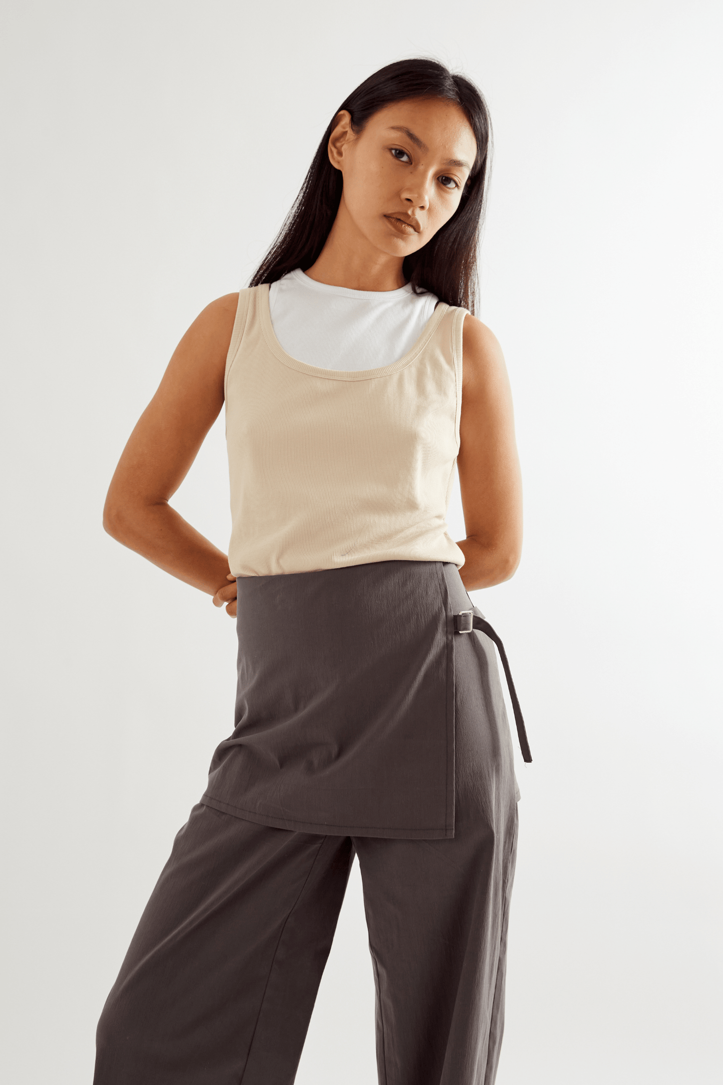 Millie Double Layer Tank - Sand