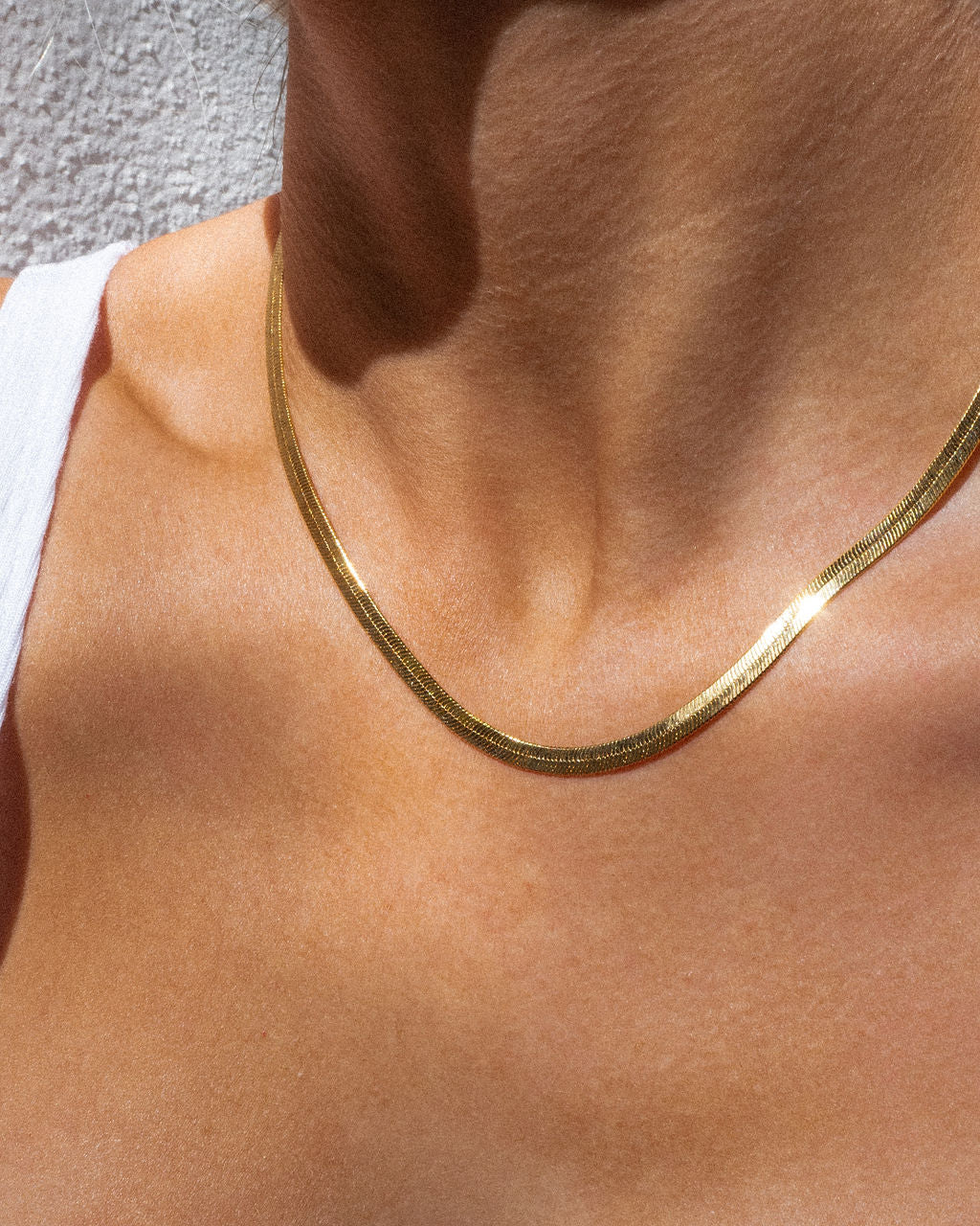 The Classique Herringbone Chain - Gold